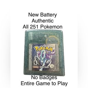 Pokemon Crystal Version New Battery All 251 Gameboy Color Authentic
